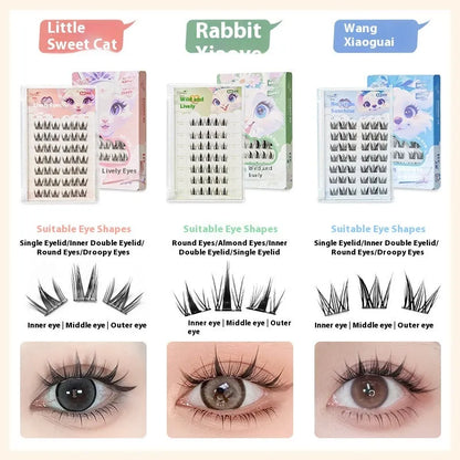 Glue-free self-adhesive false eyelashes in 0.07C high-grade fibre with hardcover seven-row packaging