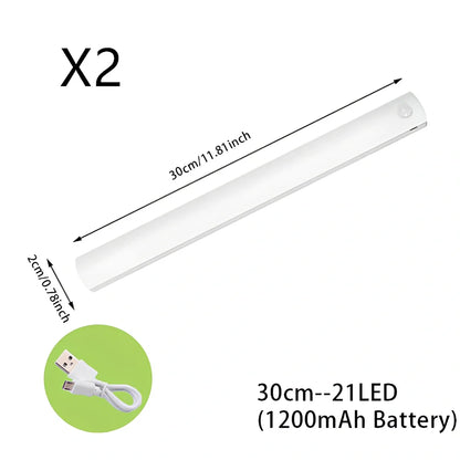 Stainless steel wireless LED motion sensor night light with magnetic wall mounting