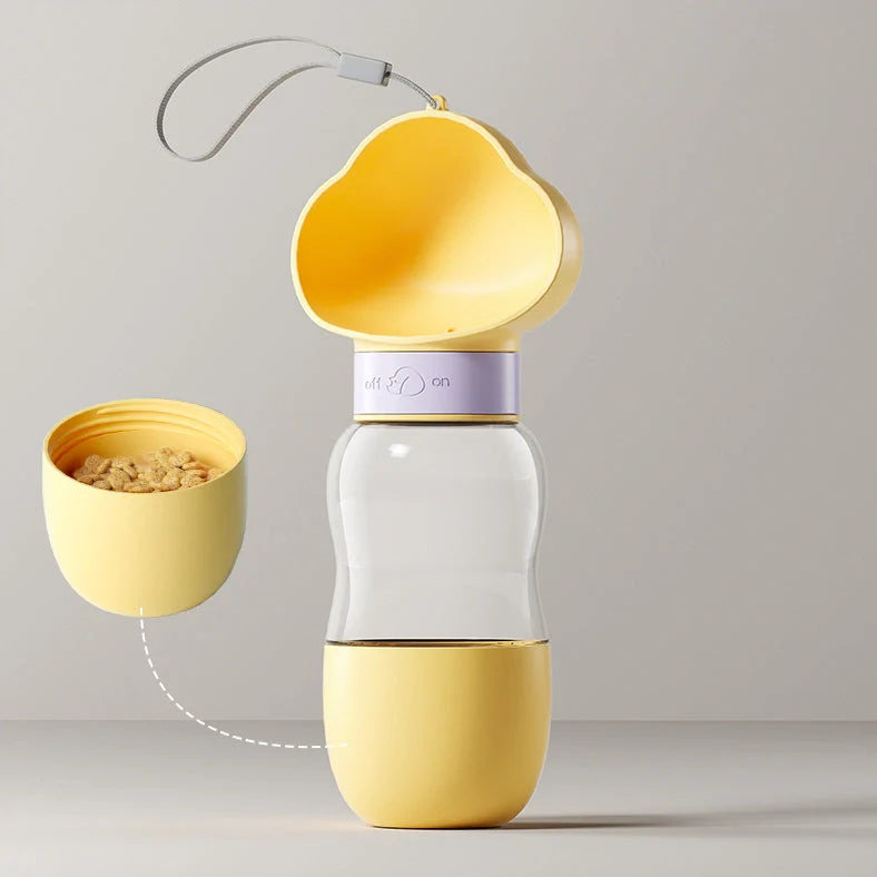 Go Out Water Cup portable dog drinking bottle with wide opening and twist-turn mechanism in cloud white colour