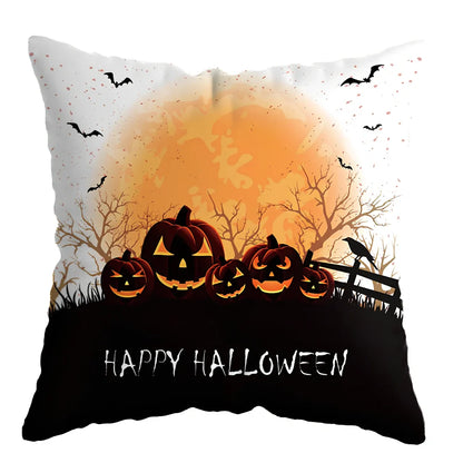 45x45cm linen pillow cover with skull pattern for Halloween decorations