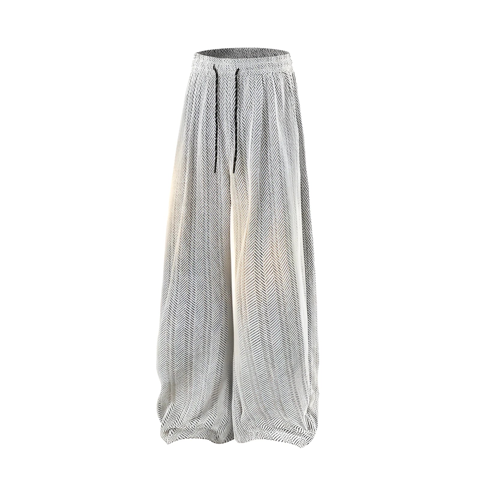 Straight-leg fleece-lined casual trousers in light grey for plus-size figures, showing elastic waist and drape.