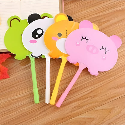 Promotional ballpoint pen with plastic shell in six design options including kitten, unicorn and fruit patterns