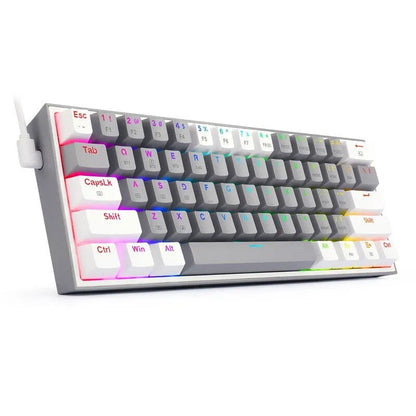 White pink RGB mechanical keyboard with dual-colour keycaps and multimedia controls