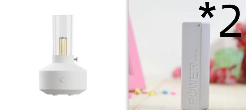 Retro light aroma diffuser with LED night light and humidifier in white and black