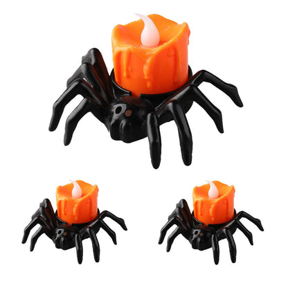 Halloween spider candlestick ornament with plastic construction for party atmosphere decoration