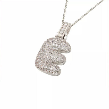 Copper Micro Inlaid Zircon Letter Pendant Necklace with customizable alphabet options