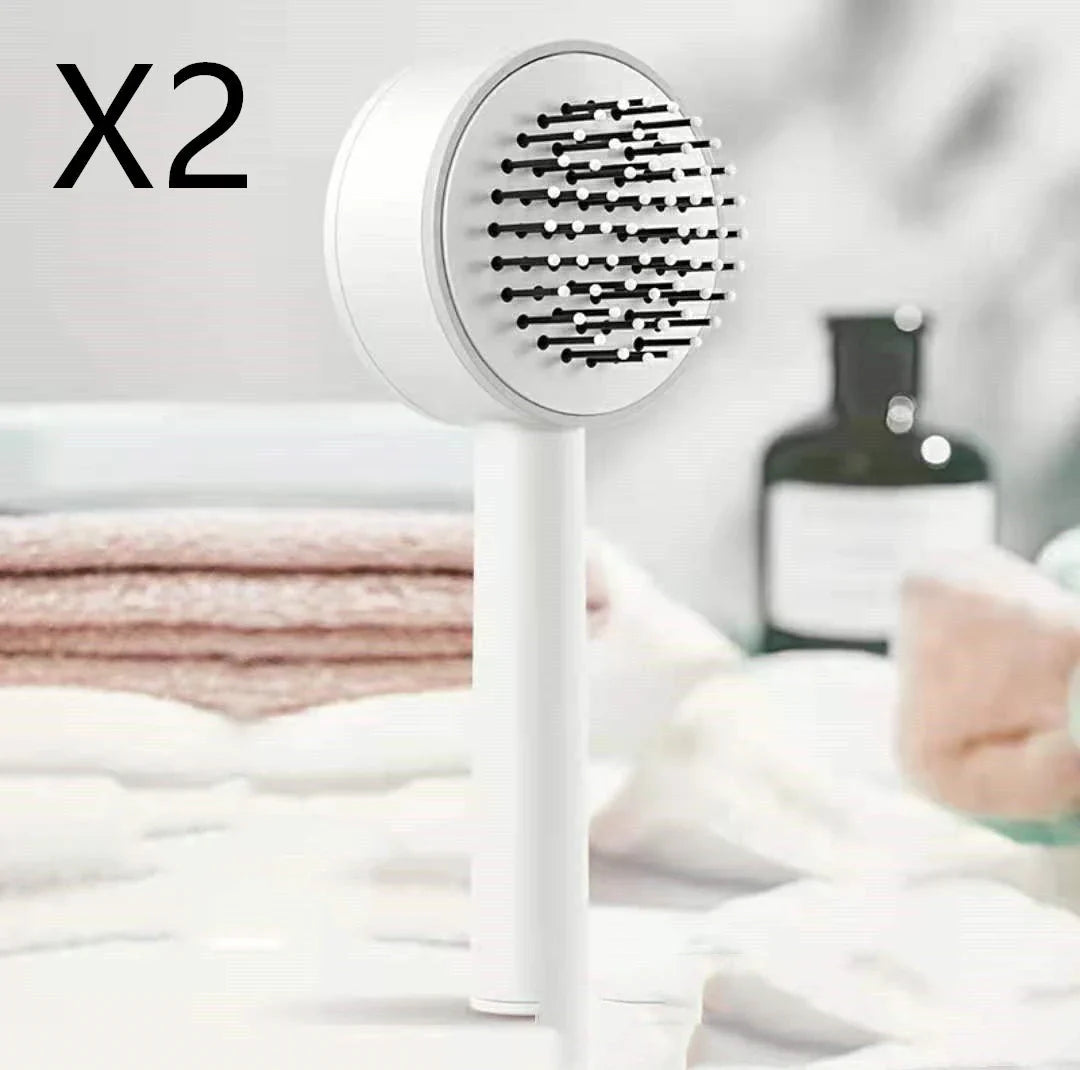 Luxurious hair massage comb with air-cushioned bristles for a soothing scalp experience and effortless styling