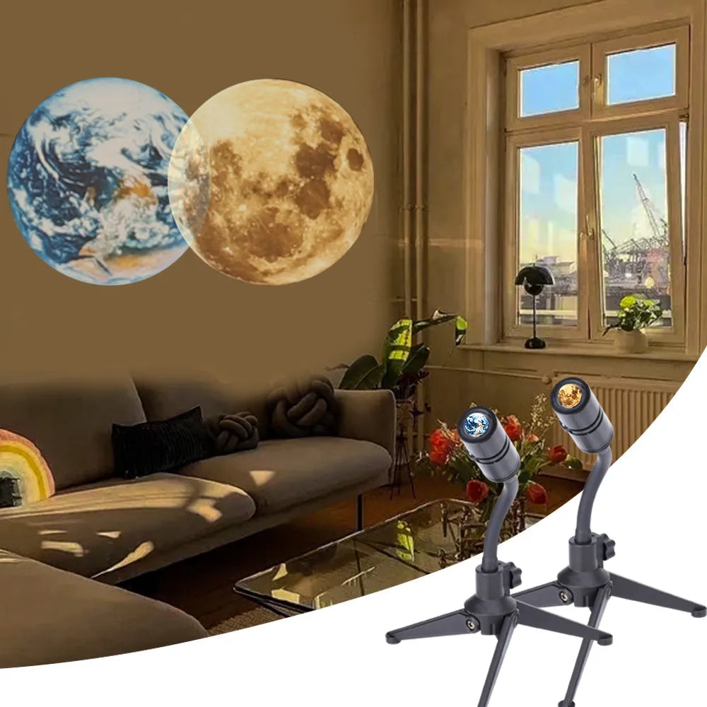 Earth projection night light LED lamp 5W and below with Earth Moon styles and tripod options