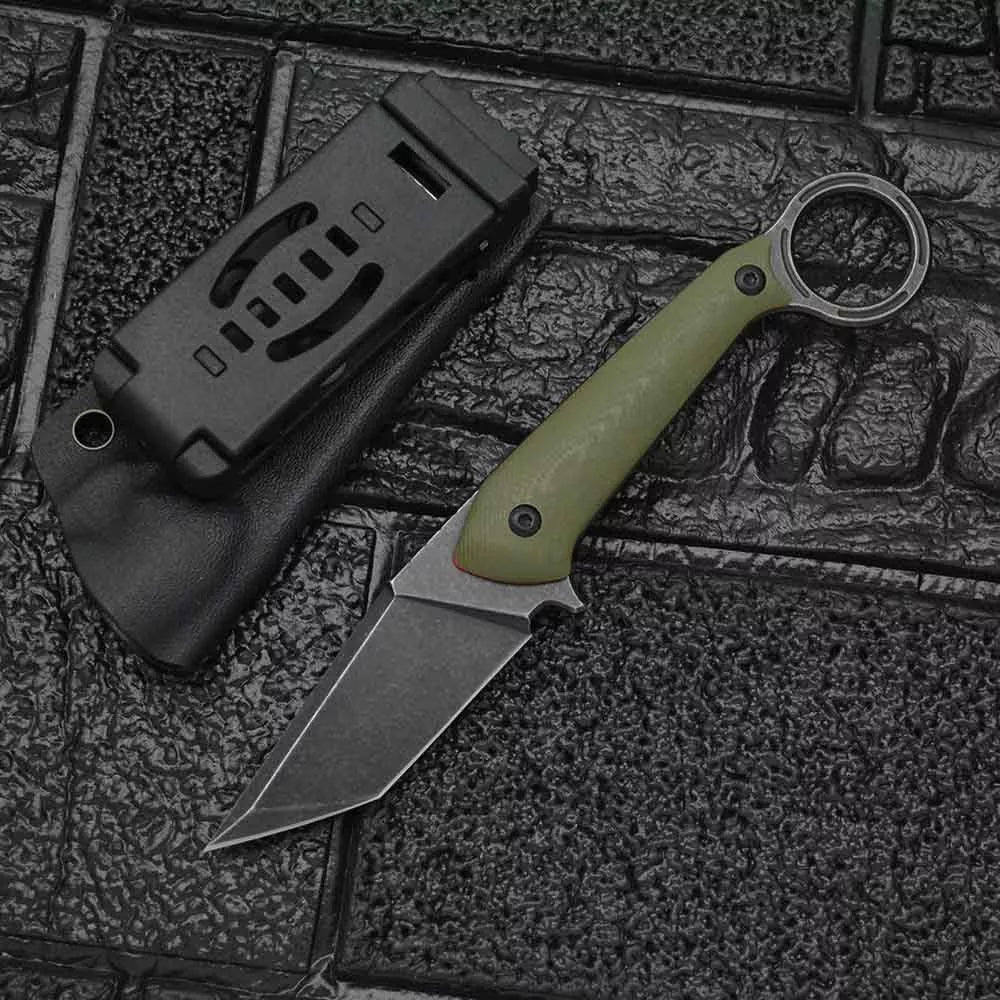 Outdoor Field Self-defense Knife with DC53 steel blade and G10 handle