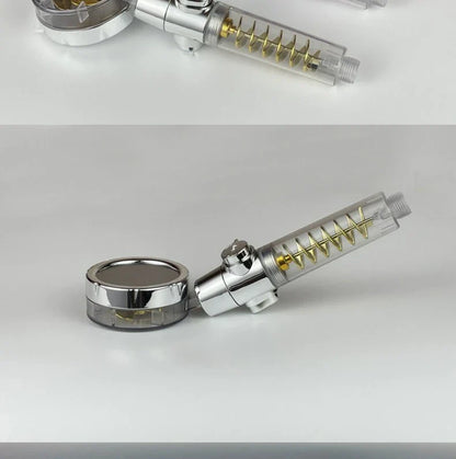 High-pressure multifunctional shower head with customizable settings and powerful twin-turbo technology