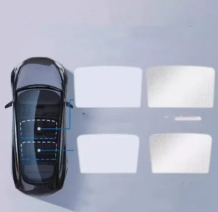 Car sun visor with silver tape thermal insulation in beige and black 3-ice crystal curtain patterns