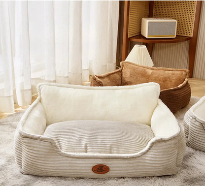 Four-season removable kennel bed for small medium dogs and cats in coffee or white colour