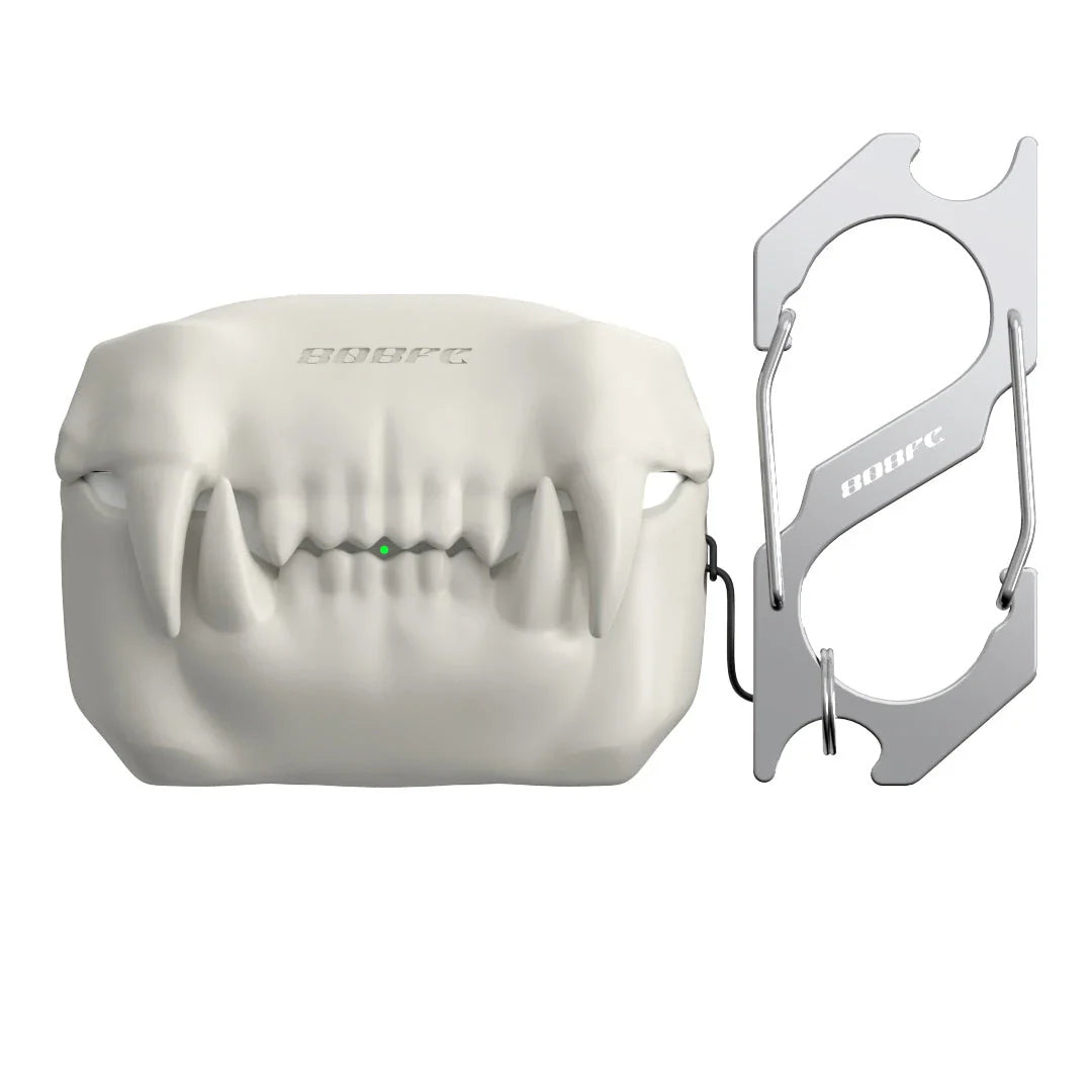 Creepy Teeth Wireless Earphone Cover for AirPods Pro in Fluorescent Green Bone, Bone White, and Carbon Black colors