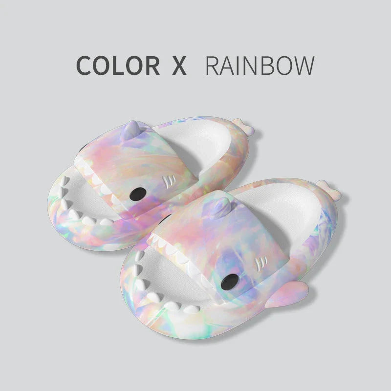 Stylish heart-shaped shark slippers with breathable, anti-slip soles and a variety of vibrant color options
