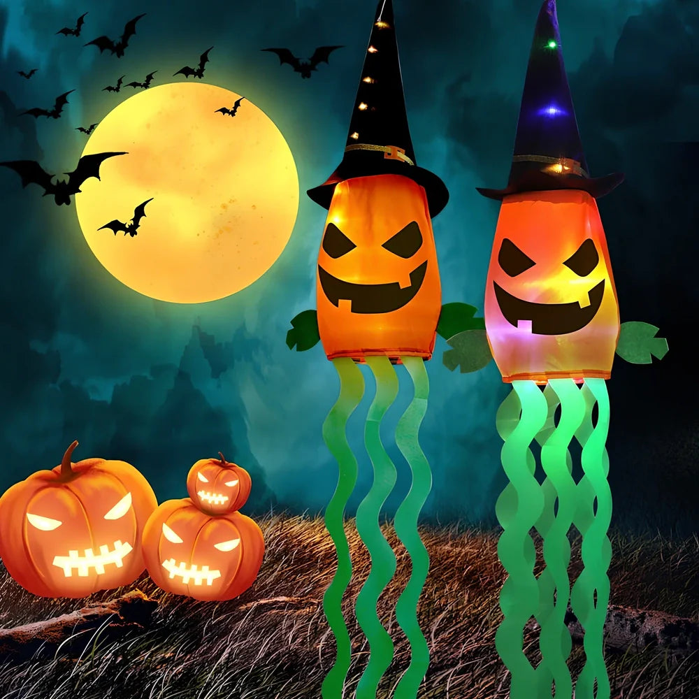 Halloween LED decorative lights showing bat, skull frame, and pumpkin designs on 1.55m strand