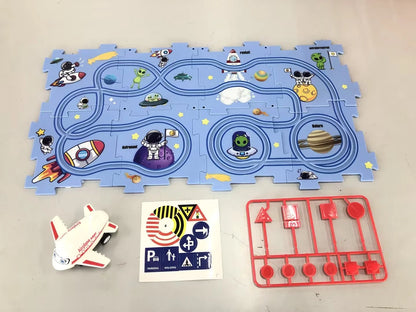 DIY Electric Railroad Speeder Toy for kids with customizable tracks