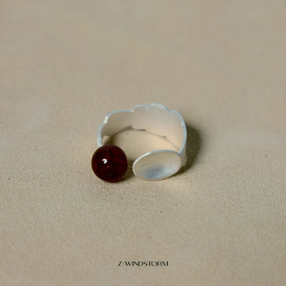 Electroplated alloy ring and bracelet with spoon and pork motifs and diamond shapes