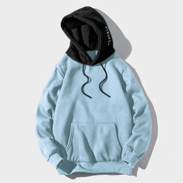 Thick hooded sweatshirt for men and women in cotton blend, long sleeve, six colours, sizes S to XXL