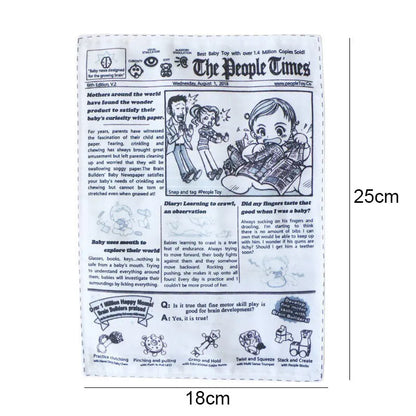 Tearproof squeaking dog toy with printed newspaper and playing card designs