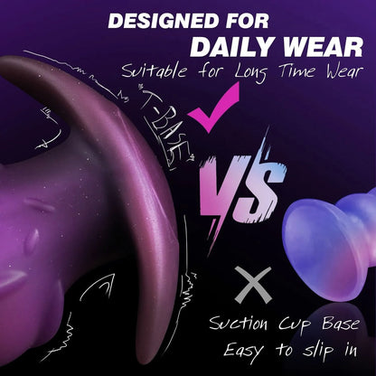 Purple, gold, or black unisex adult silicone masturbator with liquid silicone construction and size options S M L XL