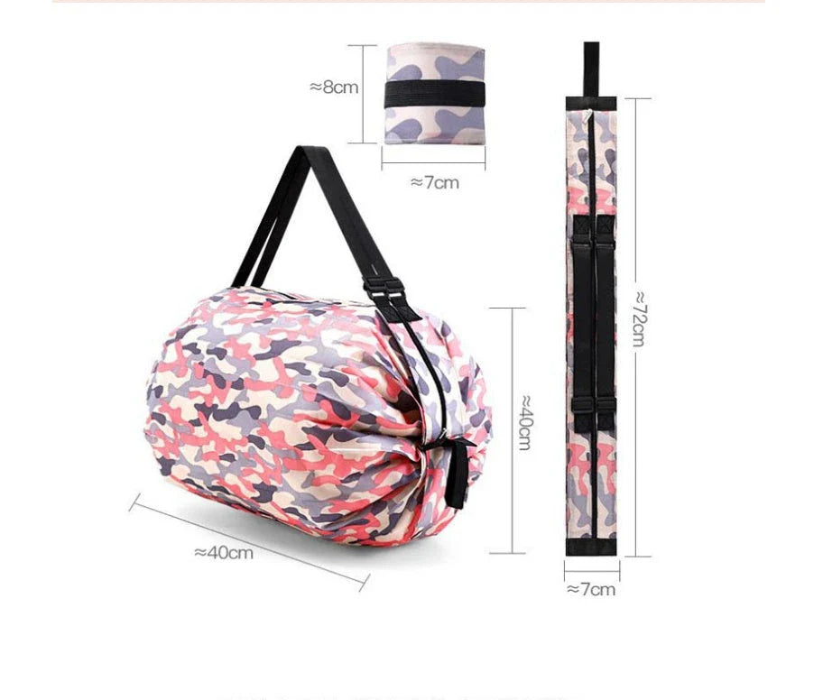 Foldable Large-Capacity Tote Bag with Extended Storage Space, Made of Durable 210D Oxford Cloth in Various Colors