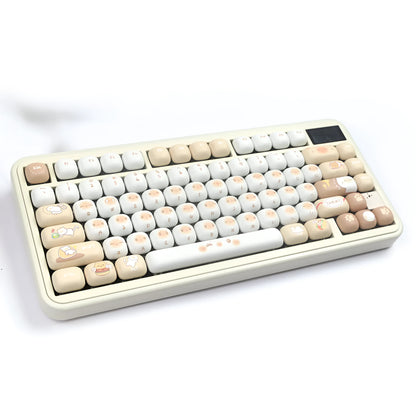 Steamed bread cat keycap bag full 7u set with sculpted designs on PBT keycaps