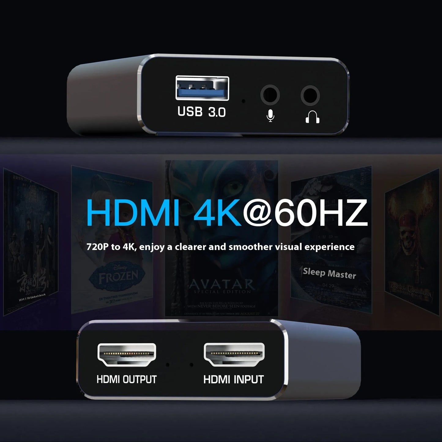 Black MS2131 chip 4K gaming set-top box with 1080p resolution