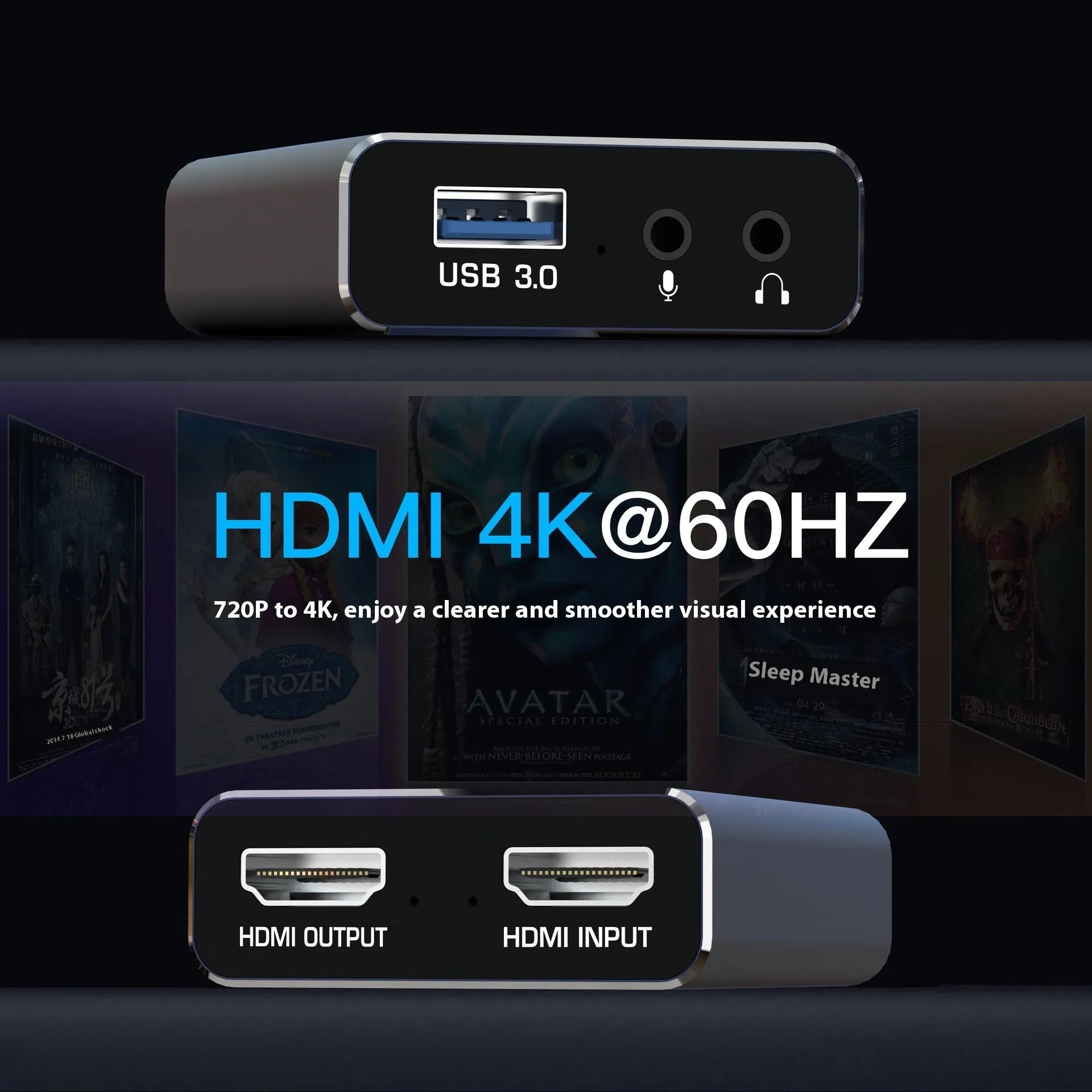 Black MS2131 chip 4K gaming set-top box with 1080p resolution