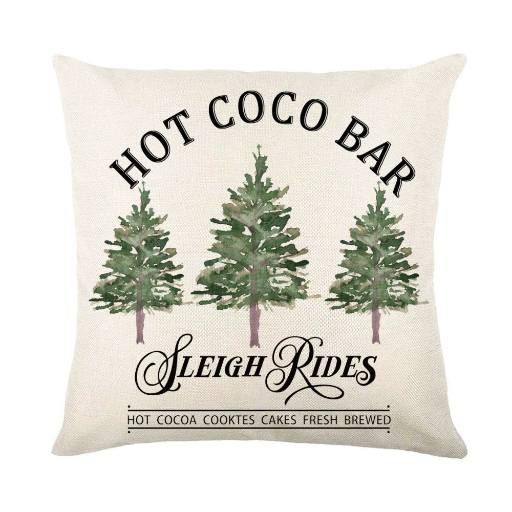 Festive throw pillow covers with various snowflake designs for Christmas home decor
