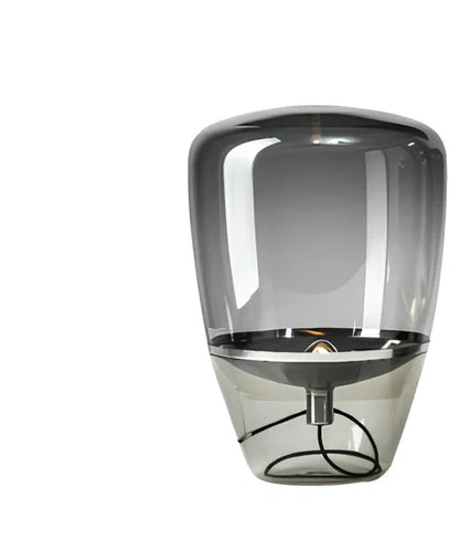 Scandinavian minimalist glass table lamp with iron body in gold, grey, rose gold or white colour options