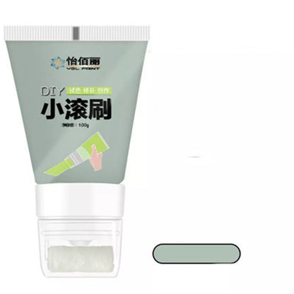 Rolling brush latex paint set for wall repair in seven colors with small roller brush