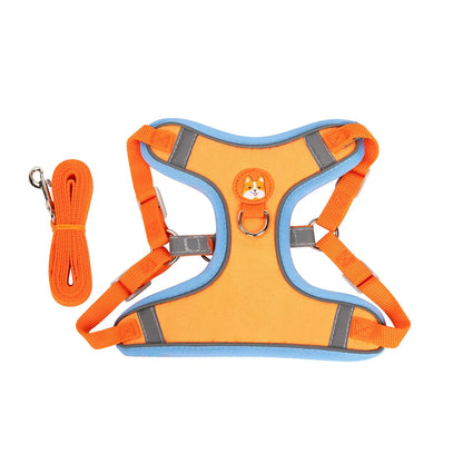 Adjustable dog harness with haulage rope attachment in multiple colour options