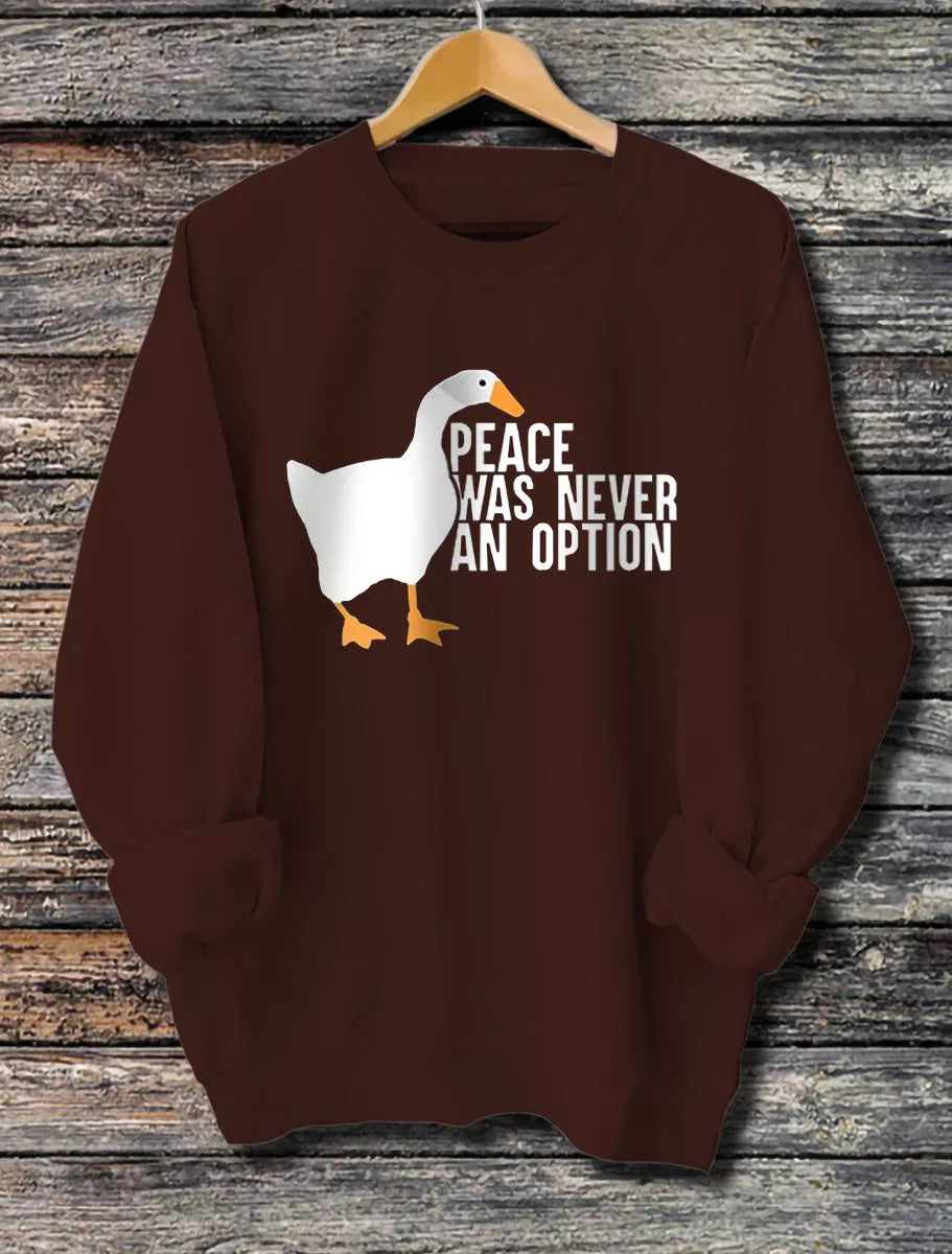 Women's long sleeved printed hoodie in grey, black, khaki, and brown