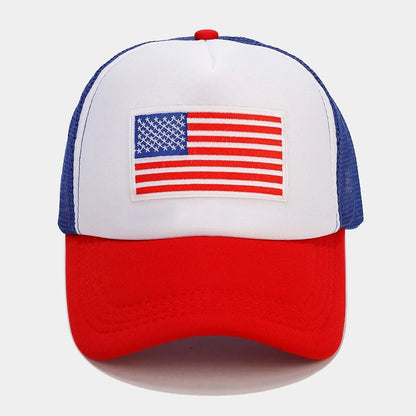 Red and blue colour option baseball cap with dome crown and adjustable strap.