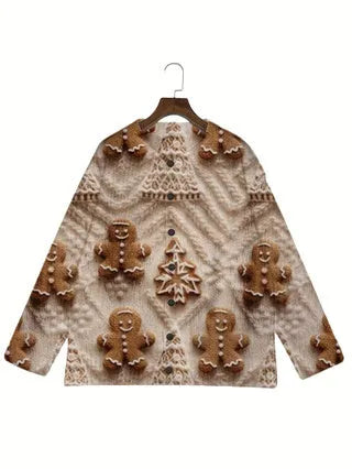 Men's loose fit printed polyester top with lapel collar shown in digital printing design