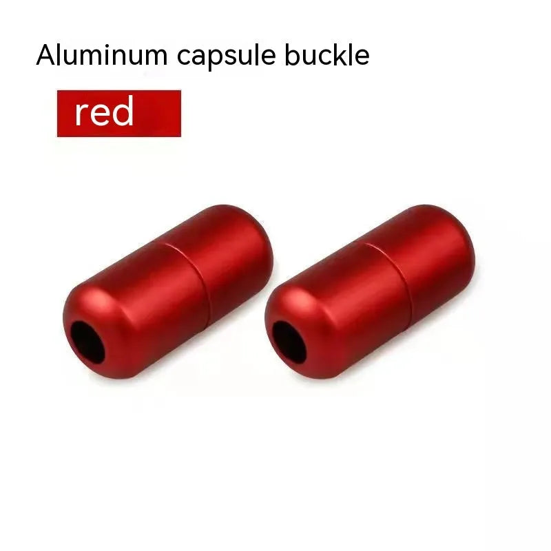 6mm metal capsule shoelace buckle pair in 15 colours including black, white, pink, red, gold, and copper finishes