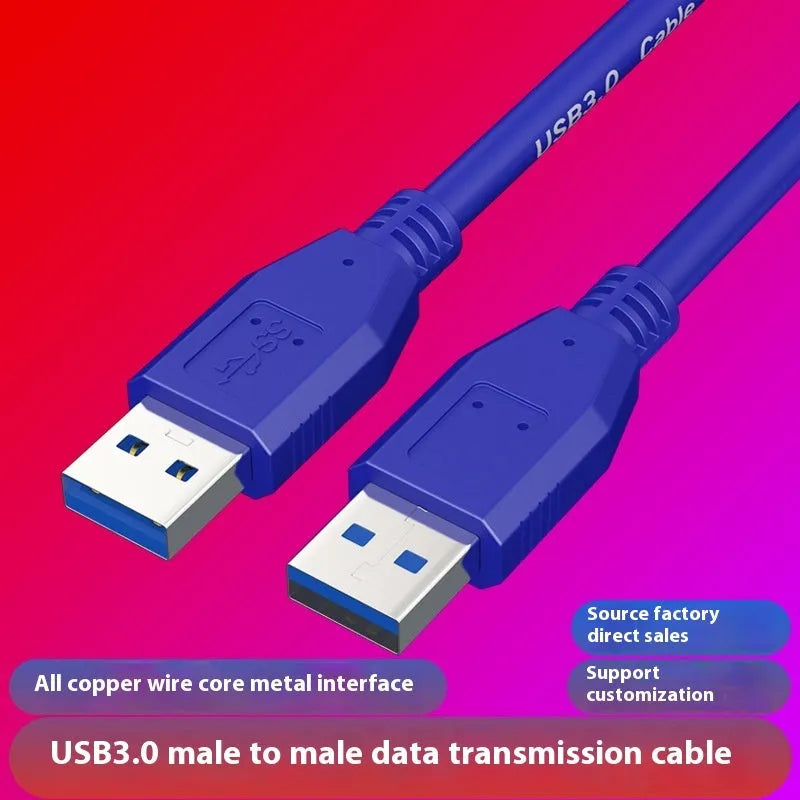 USB 3.0 data cable with nickel-plated connectors for connecting mobile hard disk boxes to computers