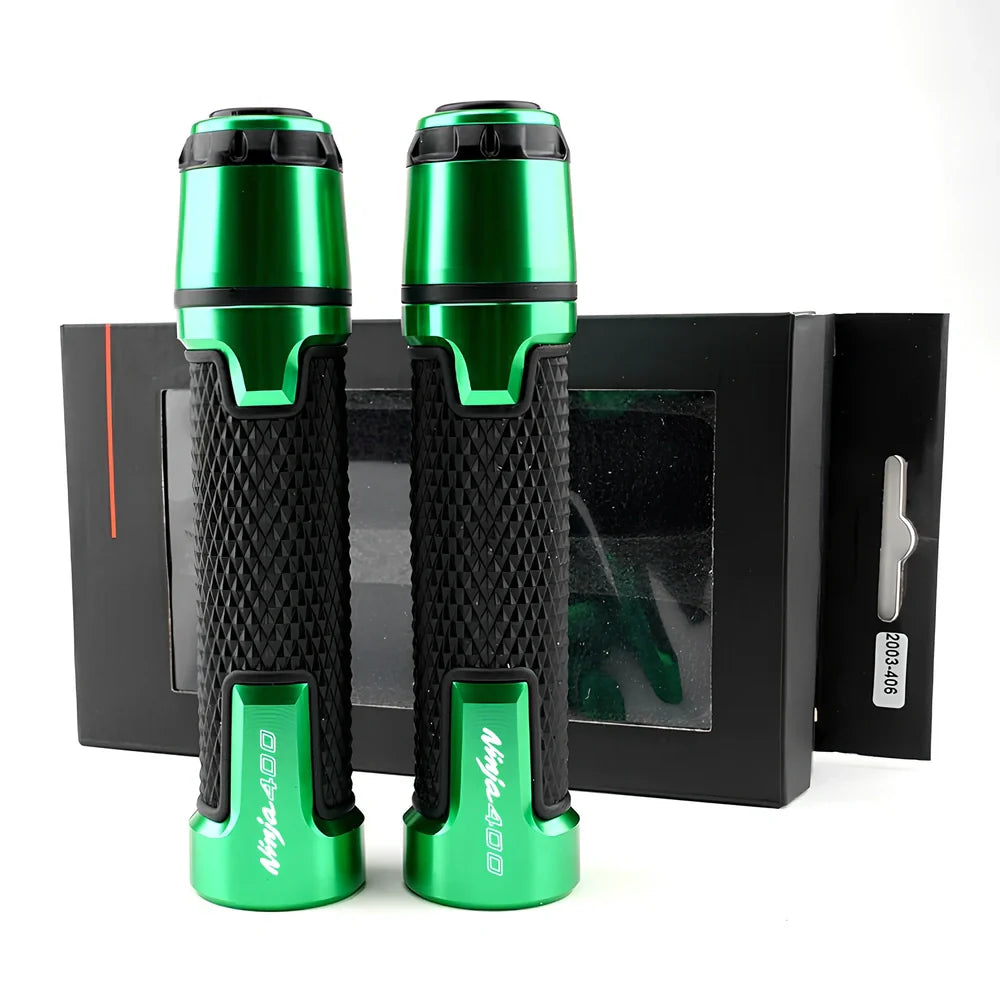 Kawasaki motorcycle silicone handlebar grips with diamond-pattern texture in multiple colours
