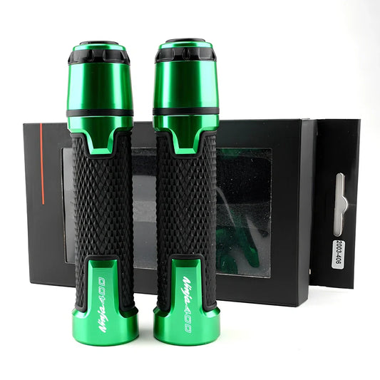Kawasaki motorcycle silicone handlebar grips with diamond-pattern texture in multiple colours