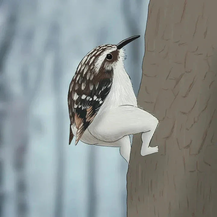 Elegant 2024 wall calendar featuring detailed illustrations of various bird species