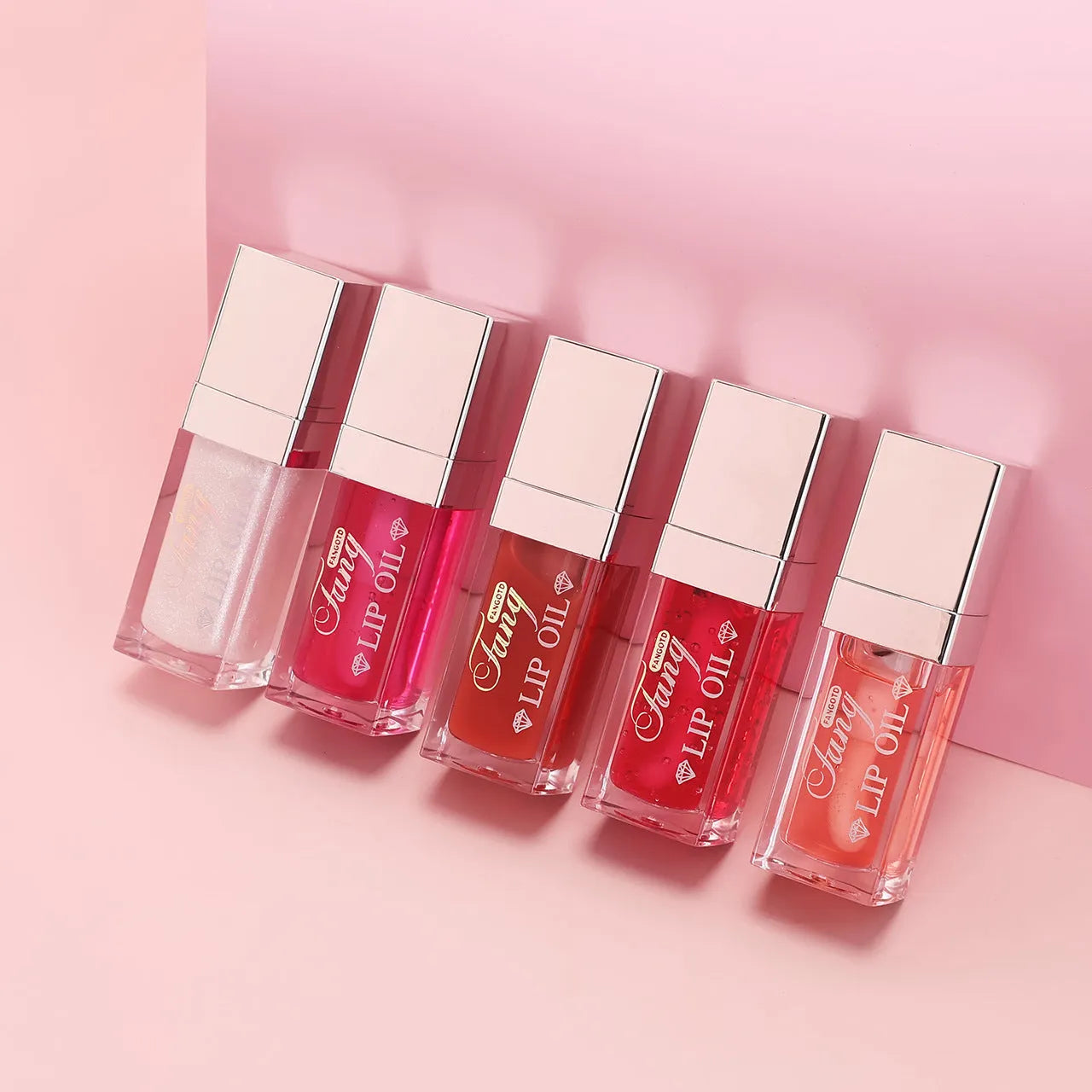 Bright lip gloss mint lipstick in five colour shades with moisturising and repairing effects