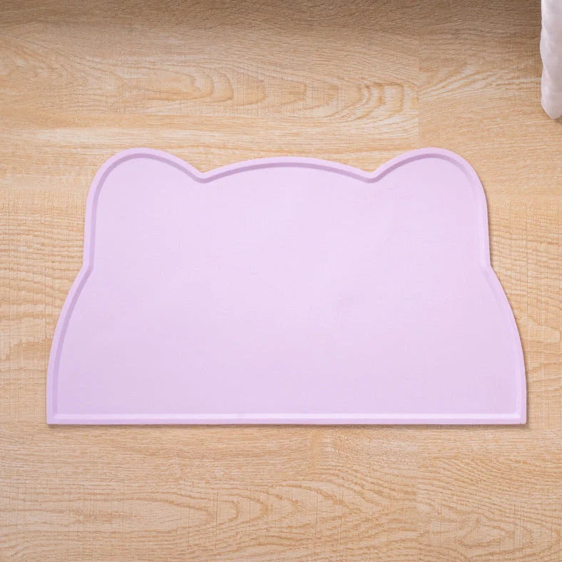 Ceramic cat bowl with iron anti-tip frame in blue colour with silicone pad