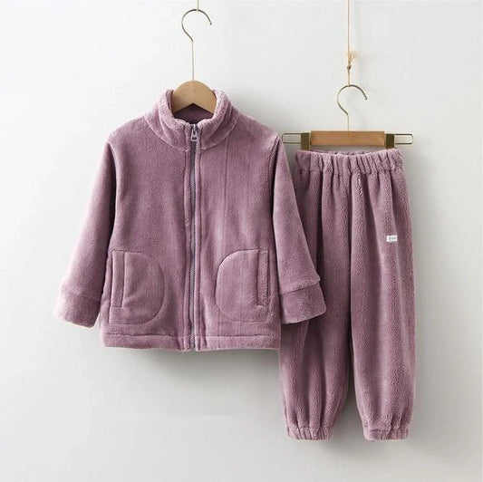 Children's cotton fleece hoodie and trousers set in multiple colours with size range 80cm to 140cm