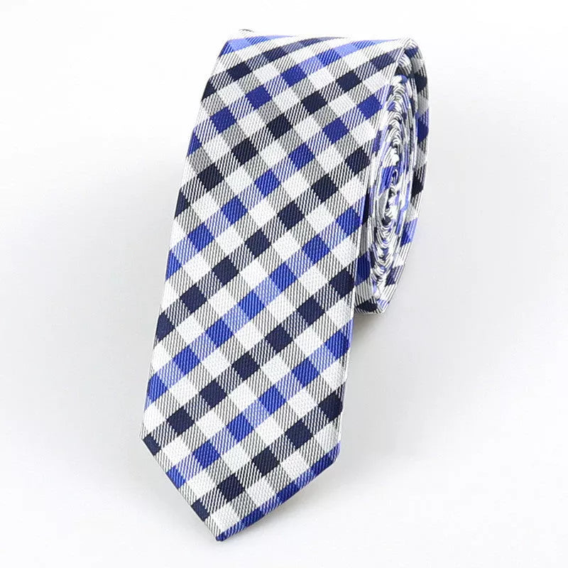 Korean style glossy hand tie for men, 5cm wide, striped dot retro design