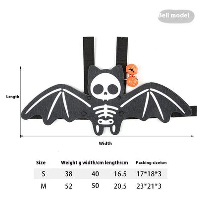 Halloween batwing costume for small pets in felt material with bat wing design