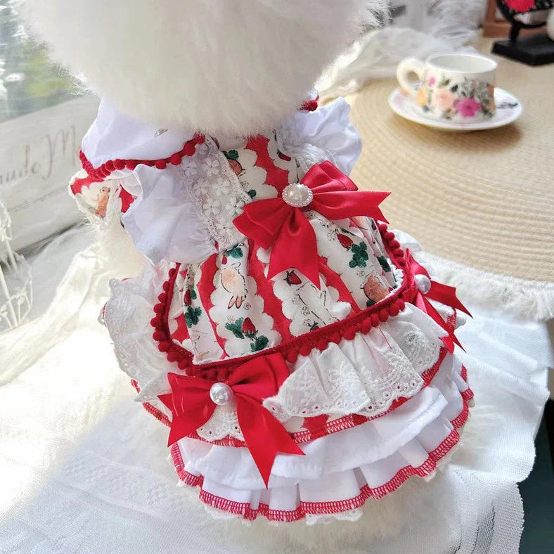 Rabbit skirt design dog clothing in princess style with chest measurements 30-50 cm for dogs 0.50-6.50 kg