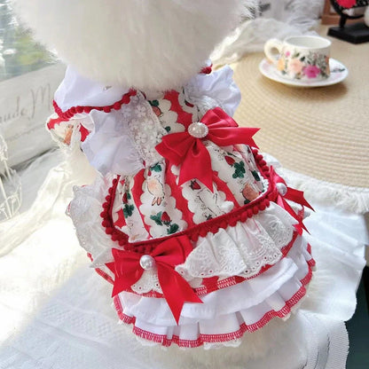Rabbit skirt design dog clothing in princess style with chest measurements 30-50 cm for dogs 0.50-6.50 kg