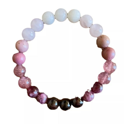 Peach Blossom Natural Stone Bracelet for women with mixed materials and unique stones