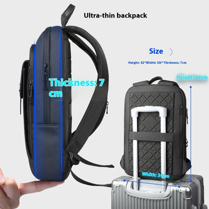 Black lightweight Oxford cloth backpack for business commute and daily use