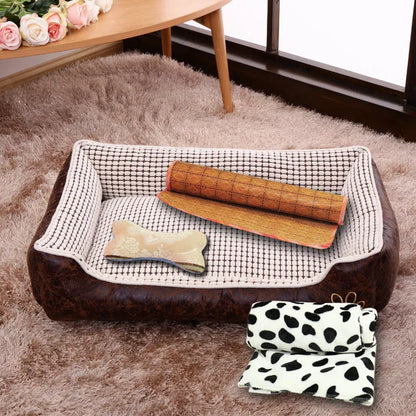 Flannel dog kennel in grey, coffee or beige, removable washable pet house, sizes M to XXL